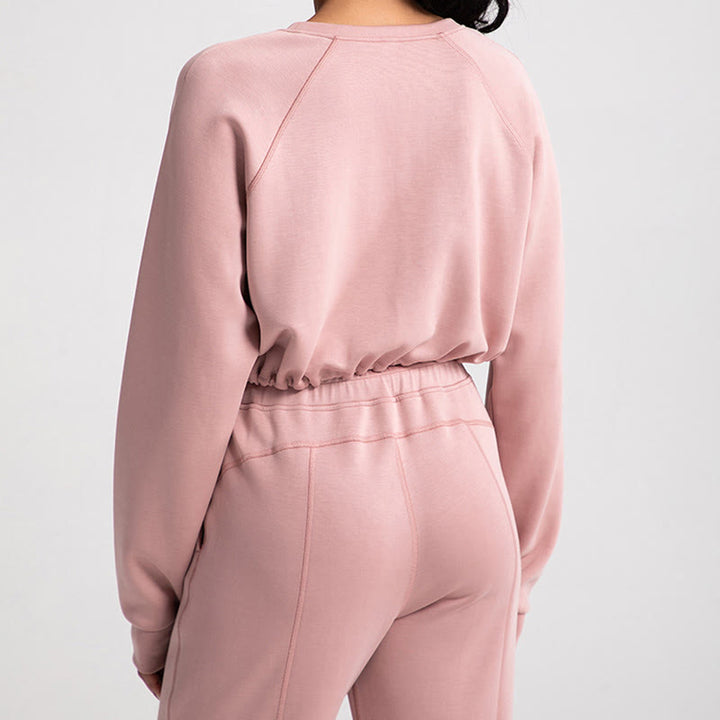 Olivenorma Soft Long Sleeve Crewneck Yoga Tops Workout Casual Pullover Sweatshirt - image 2