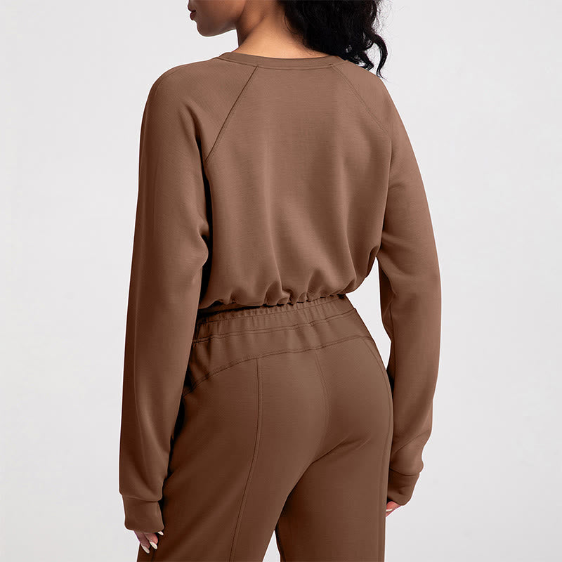 Olivenorma Soft Long Sleeve Crewneck Yoga Tops Workout Casual Pullover Sweatshirt - image 11