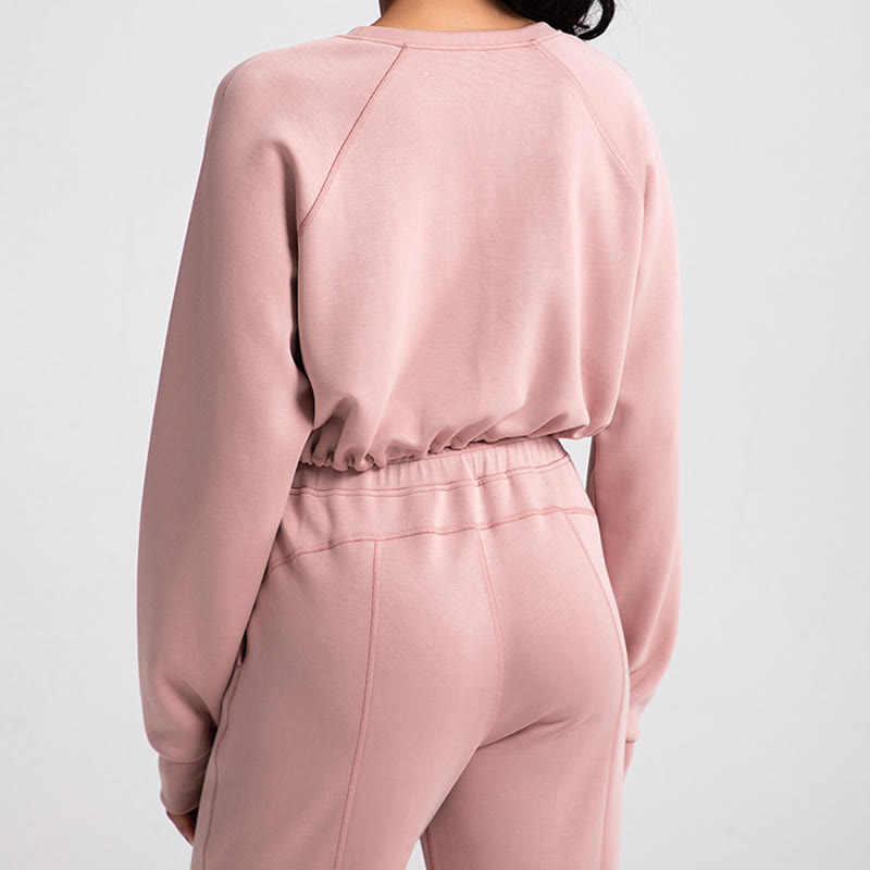 Olivenorma Soft Long Sleeve Crewneck Yoga Tops Workout Casual Pullover Sweatshirt - image 2