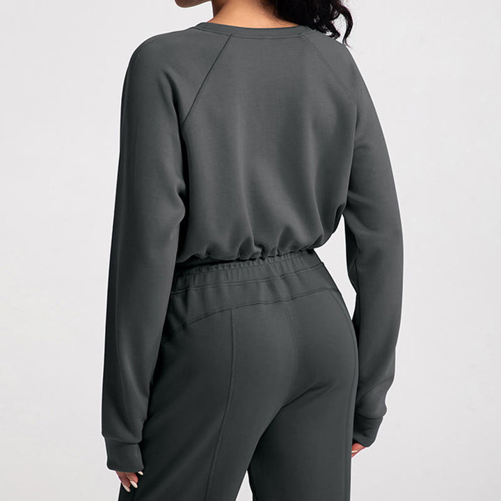 Olivenorma Soft Long Sleeve Crewneck Yoga Tops Workout Casual Pullover Sweatshirt - image 15