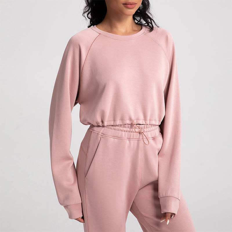 Olivenorma Soft Long Sleeve Crewneck Yoga Tops Workout Casual Pullover Sweatshirt - Pink - XL - image 0