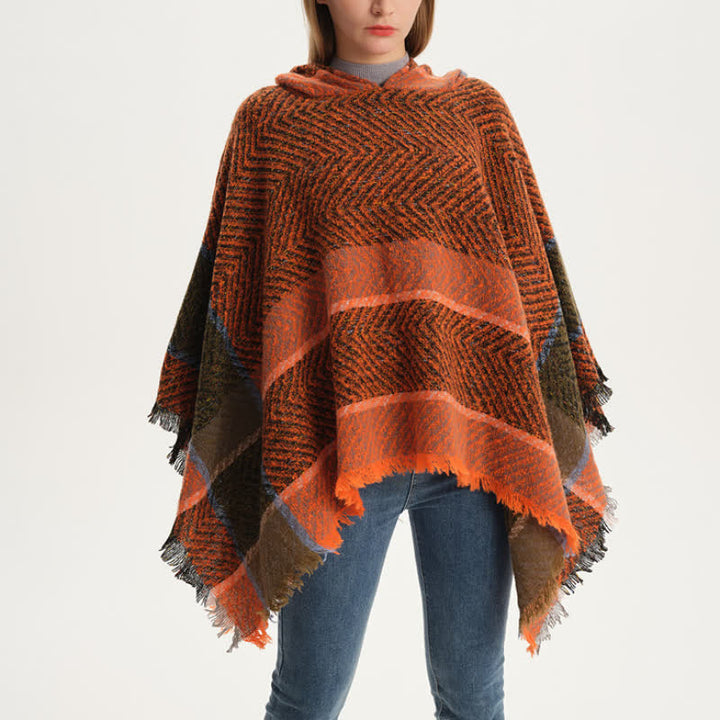 Olivenorma Cozy Herringbone Pullover Poncho Shawl - image 4