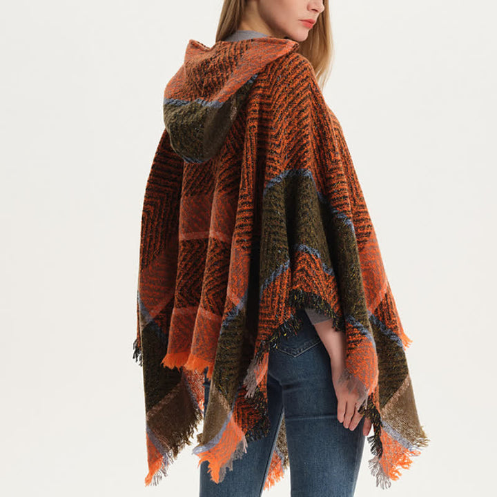 Olivenorma Cozy Herringbone Pullover Poncho Shawl - image 7