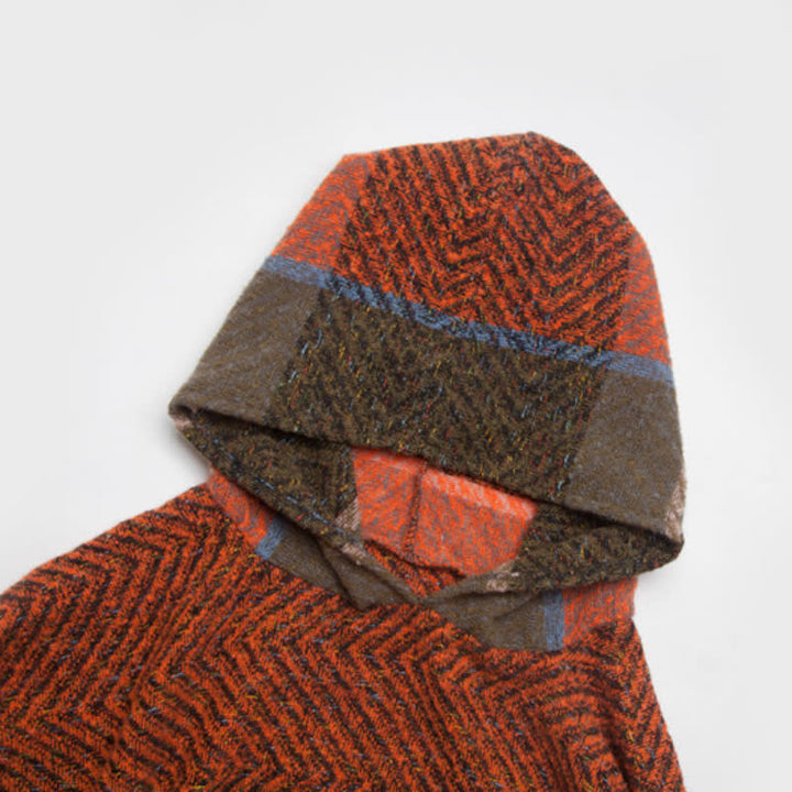 Olivenorma Cozy Herringbone Pullover Poncho Shawl - image 9