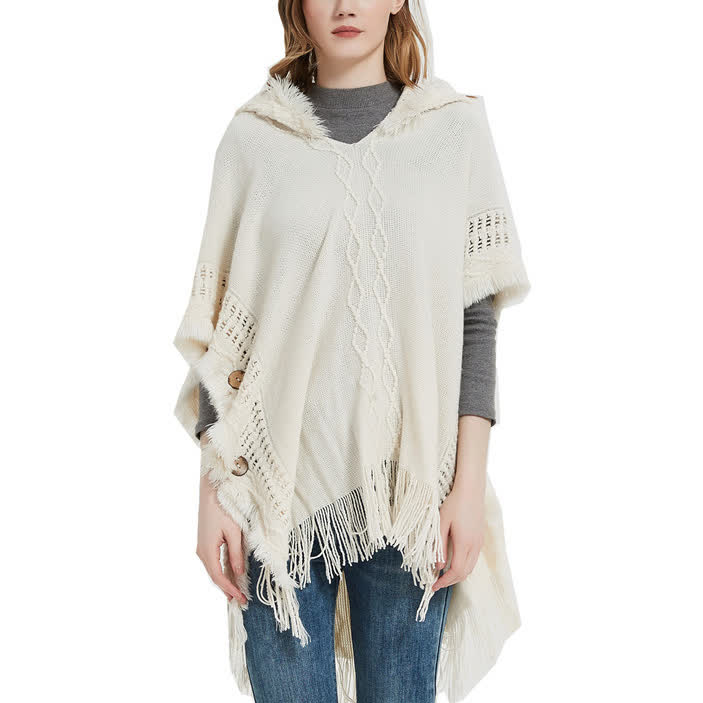 Olivenorma Fuzzy Ivory Acrylic Cardigan Shawl - image 3