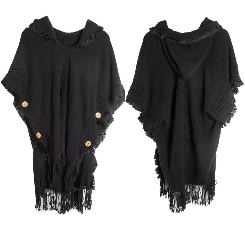Olivenorma Fuzzy Ivory Acrylic Cardigan Shawl - Black - image 10