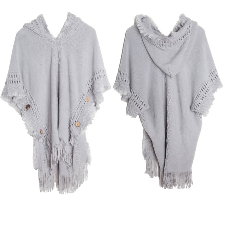 Olivenorma Fuzzy Ivory Acrylic Cardigan Shawl - Light Gray - image 20