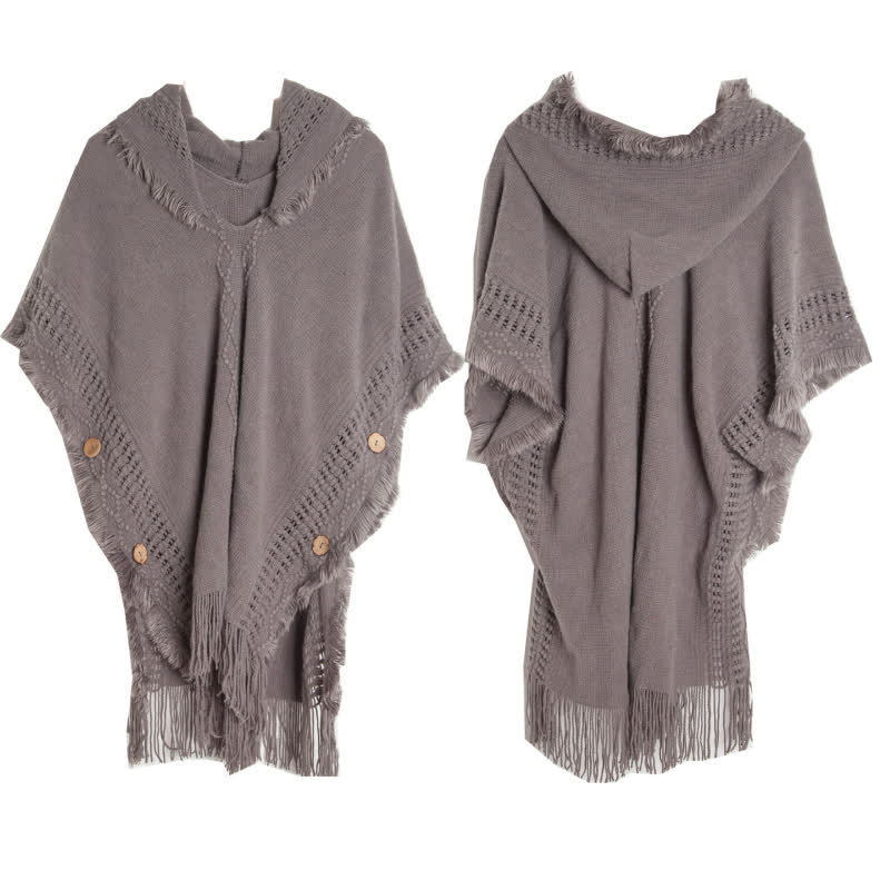 Olivenorma Fuzzy Ivory Acrylic Cardigan Shawl - Gray - image 6