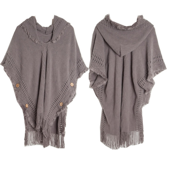 Olivenorma Fuzzy Ivory Acrylic Cardigan Shawl - Gray - image 6