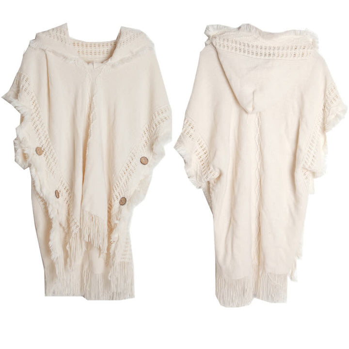 Olivenorma Fuzzy Ivory Acrylic Cardigan Shawl - Off-White - image 1