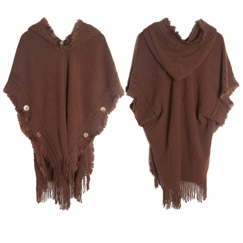 Olivenorma Fuzzy Ivory Acrylic Cardigan Shawl - Brown - image 17