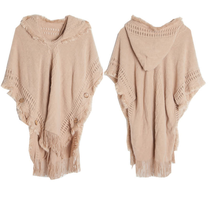Olivenorma Fuzzy Ivory Acrylic Cardigan Shawl - Camel - image 7