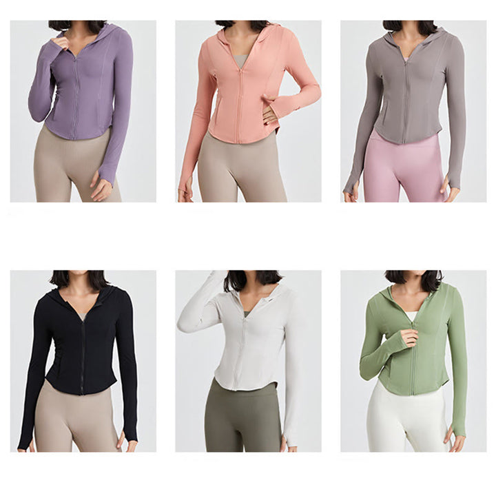 Olivenorma Long Sleeve Workout Tops Zip Up Yoga Tops Hoodies Jacket - image 19