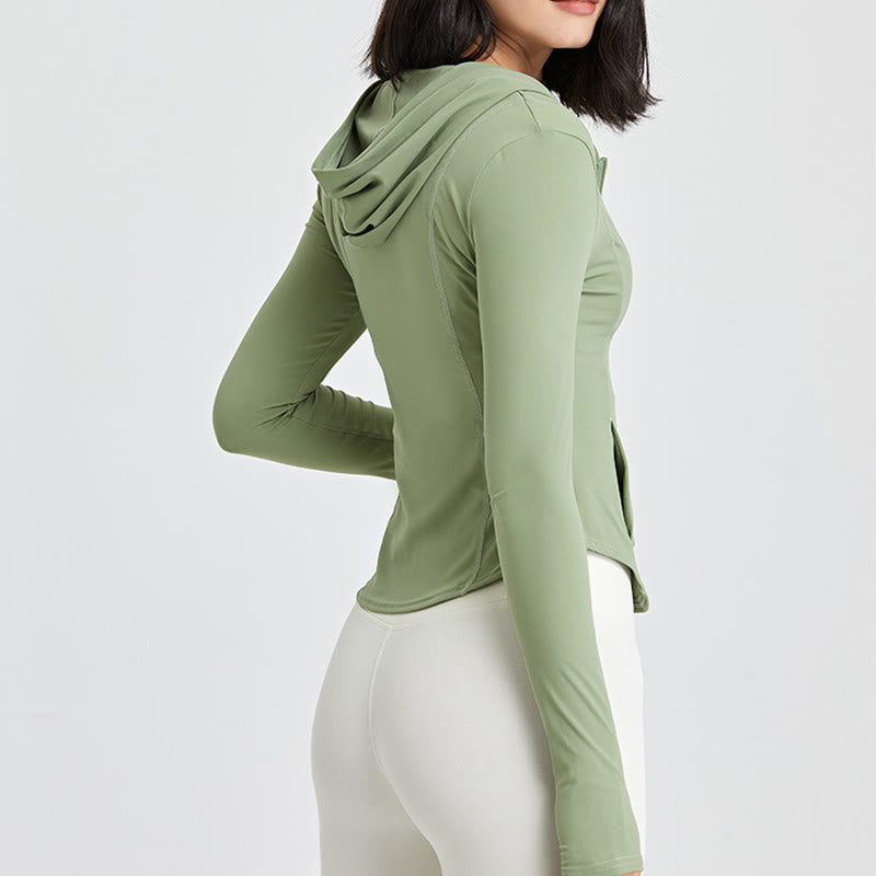 Olivenorma Long Sleeve Workout Tops Zip Up Yoga Tops Hoodies Jacket - image 3