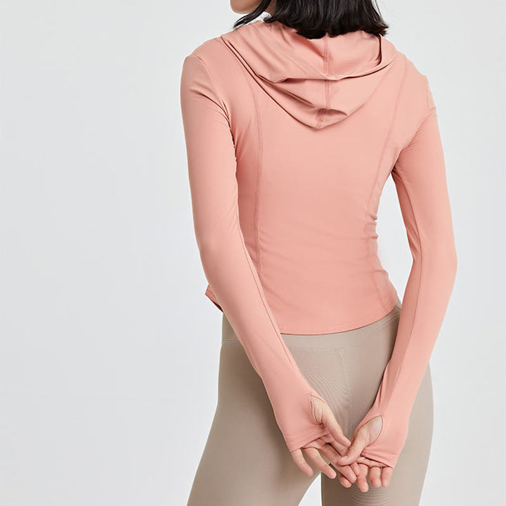 Olivenorma Long Sleeve Workout Tops Zip Up Yoga Tops Hoodies Jacket - image 15