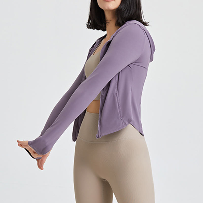 Olivenorma Long Sleeve Workout Tops Zip Up Yoga Tops Hoodies Jacket - image 11