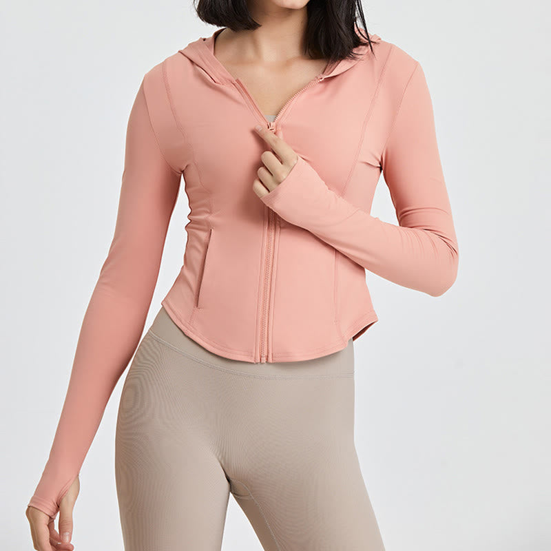Olivenorma Long Sleeve Workout Tops Zip Up Yoga Tops Hoodies Jacket - image 14