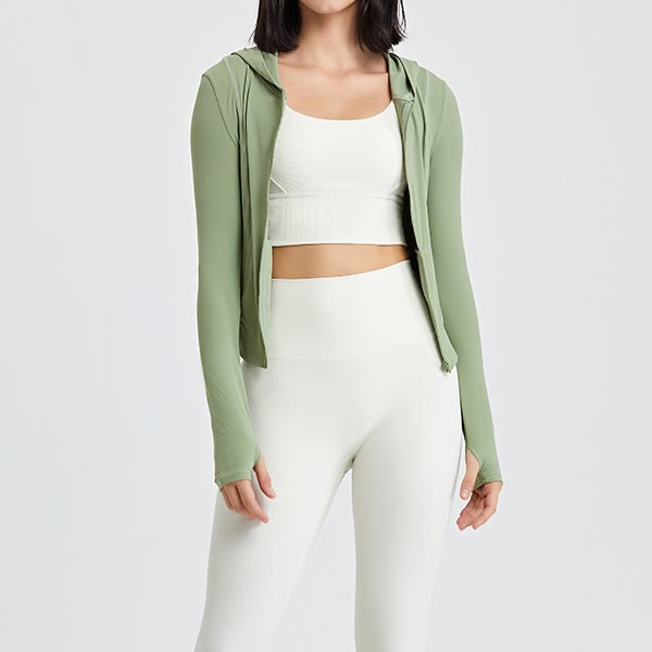 Olivenorma Long Sleeve Workout Tops Zip Up Yoga Tops Hoodies Jacket - image 2