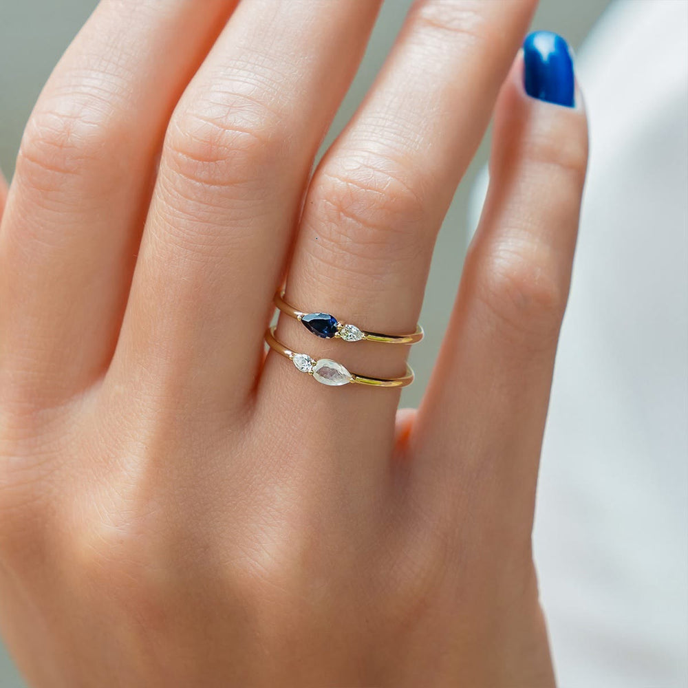 Olivenorma "Blue Horizon" Serenity Sapphire Silver Ring - image 1