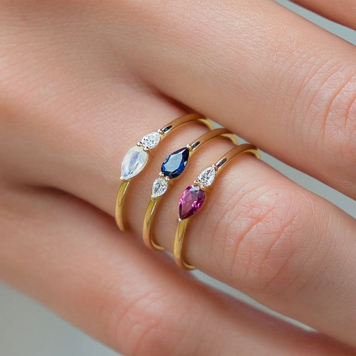 Olivenorma "Blue Horizon" Serenity Sapphire Silver Ring - image 3