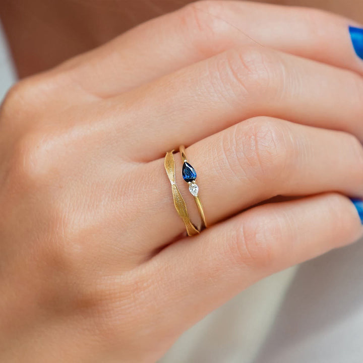 Olivenorma "Blue Horizon" Serenity Sapphire Silver Ring - image 2