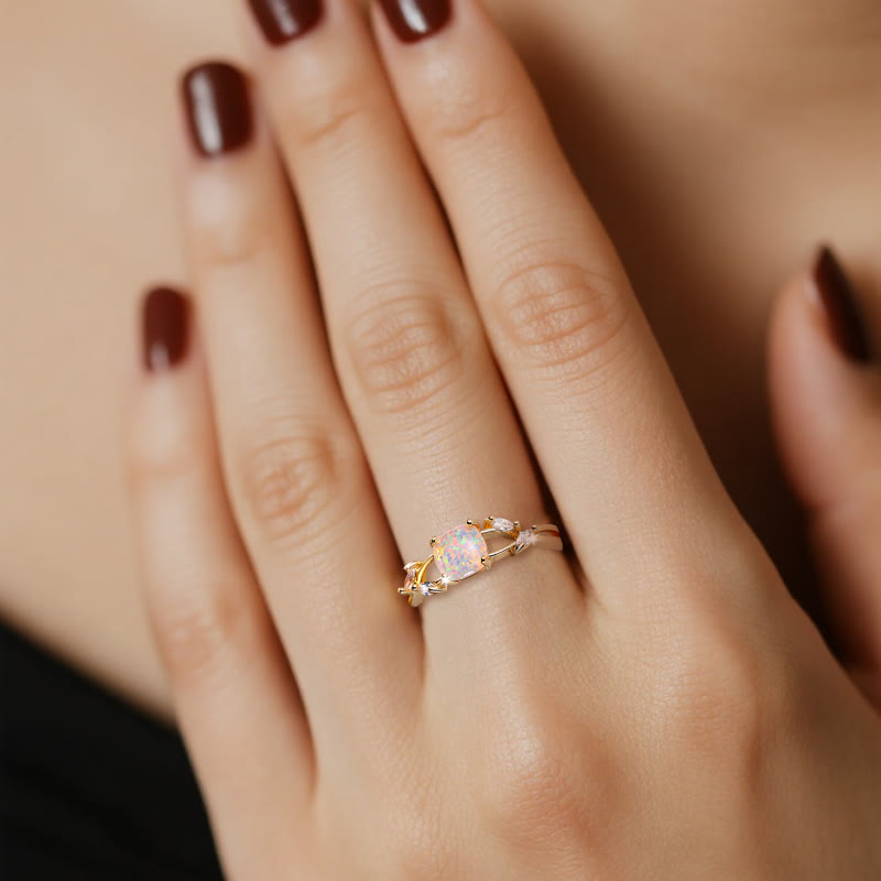 Olivenorma Helios Opal Gilded Vine Ring - image 1
