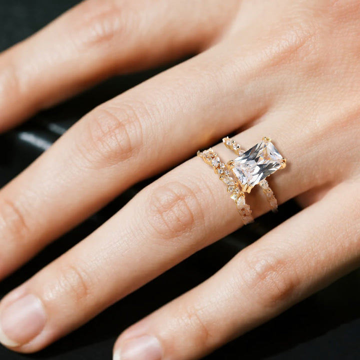 Olivenorma Sun-Kissed Embrace Moissanite Duo Ring - image 1