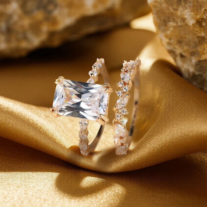 Olivenorma Sun-Kissed Embrace Moissanite Duo Ring - image 5