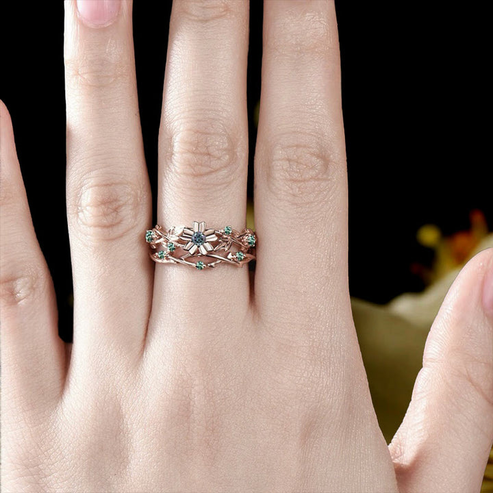 Olivenorma Sylvan Whisper Floral Duo Ring - image 2