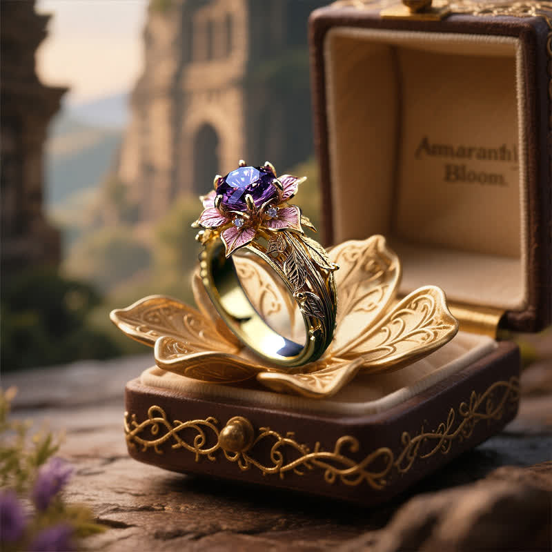 Olivenorma "Amaranth Bloom" Violet Crystal Ring - image 5