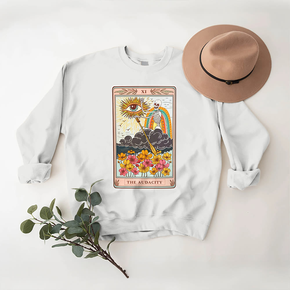 Olivenorma THE AUDACITY Skull Tarot Card Unisex Crewneck Pullover Sweatshirt - image 1