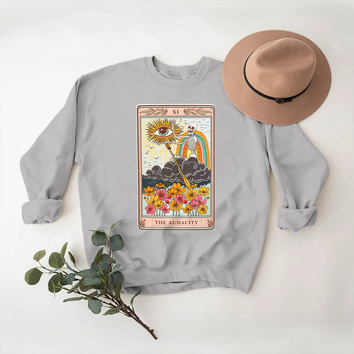 Olivenorma THE AUDACITY Skull Tarot Card Unisex Crewneck Pullover Sweatshirt - image 6
