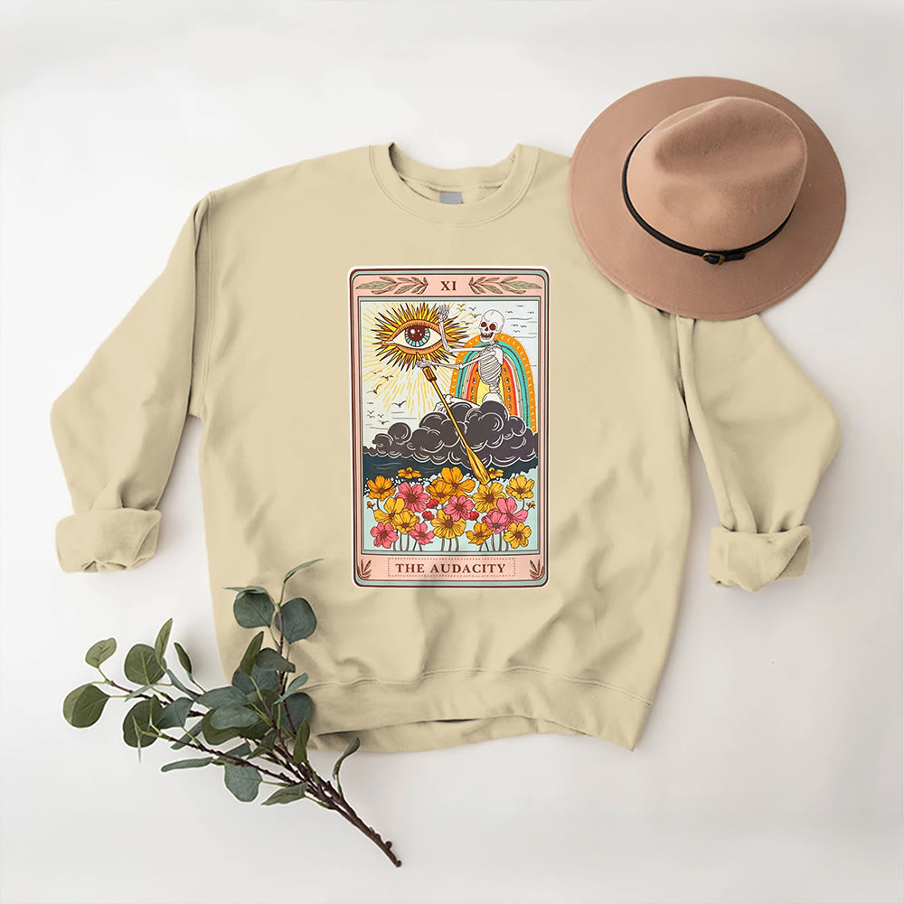 Olivenorma THE AUDACITY Skull Tarot Card Unisex Crewneck Pullover Sweatshirt - image 10