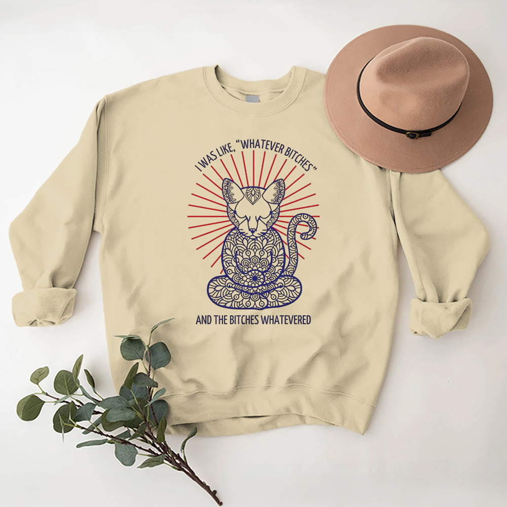 Olivenorma WHATEVER BIT*HES Meditation Inspiritual Long Sleeve Crewneck Sweatshirt - image 1