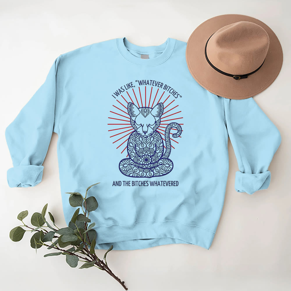 Olivenorma WHATEVER BIT*HES Meditation Inspiritual Long Sleeve Crewneck Sweatshirt - Blue - 2XL - image 15