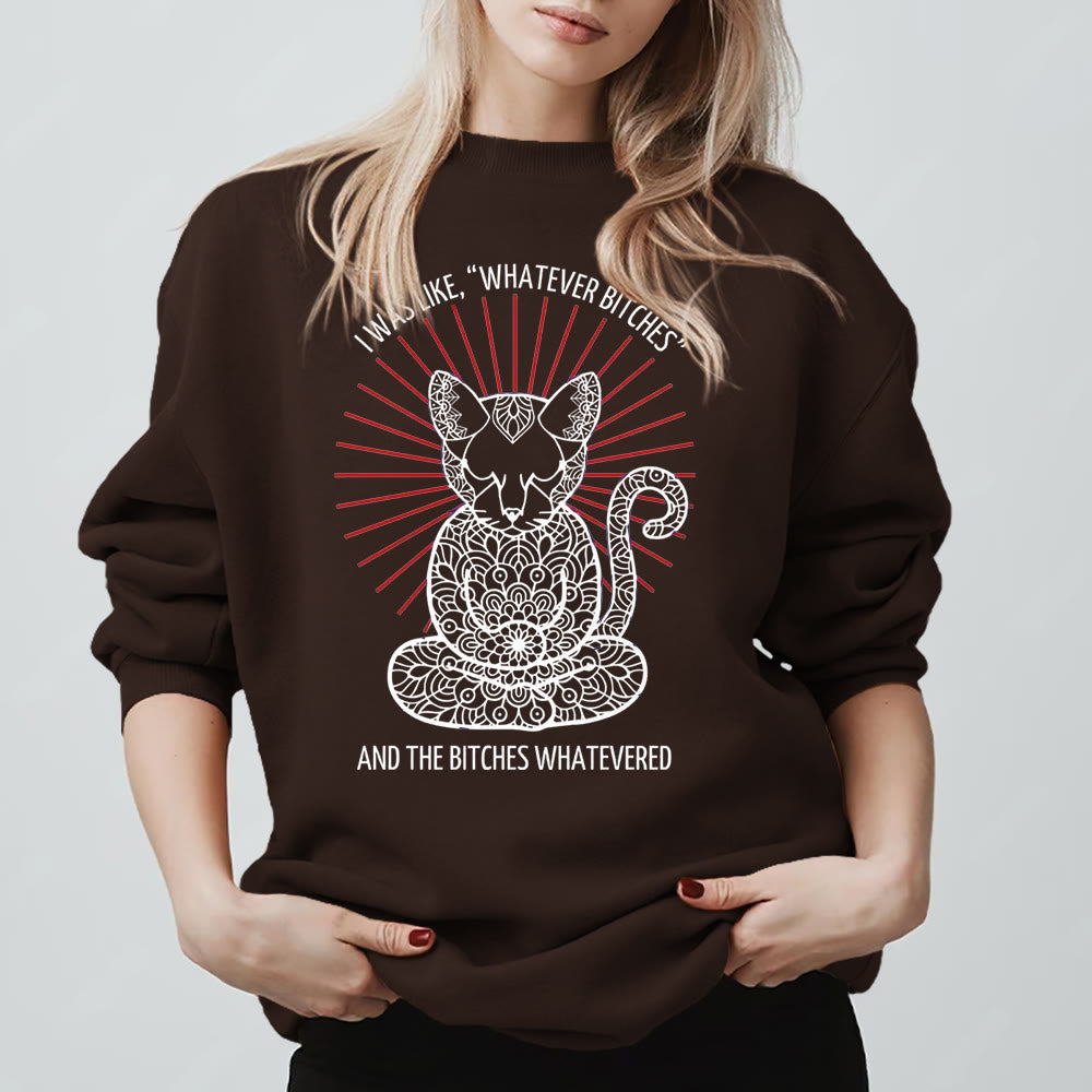 Olivenorma WHATEVER BIT*HES Meditation Inspiritual Long Sleeve Crewneck Sweatshirt - Brown - 2XL - image 9