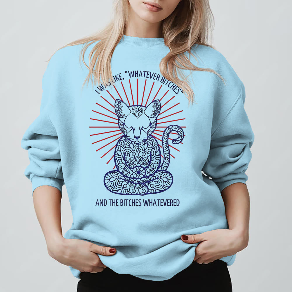 Olivenorma WHATEVER BIT*HES Meditation Inspiritual Long Sleeve Crewneck Sweatshirt - Blue - 2XL - image 15