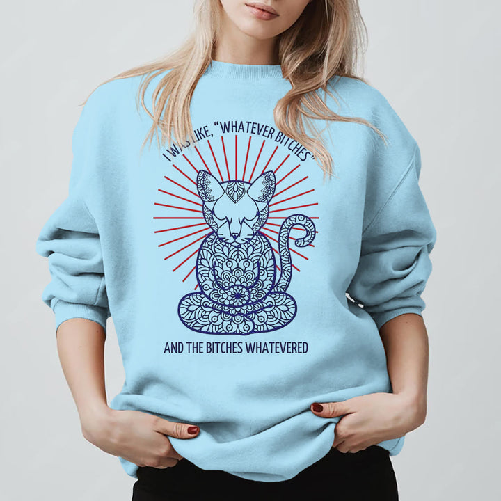 Olivenorma WHATEVER BIT*HES Meditation Inspiritual Long Sleeve Crewneck Sweatshirt - Blue - 2XL - image 15