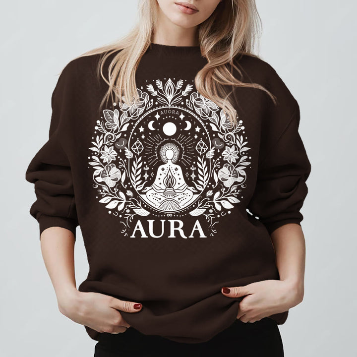Olivenorma AURA Meditation Sweatshirt Long Sleeve Fleece Crewneck Pullover Sweatshirt - image 16
