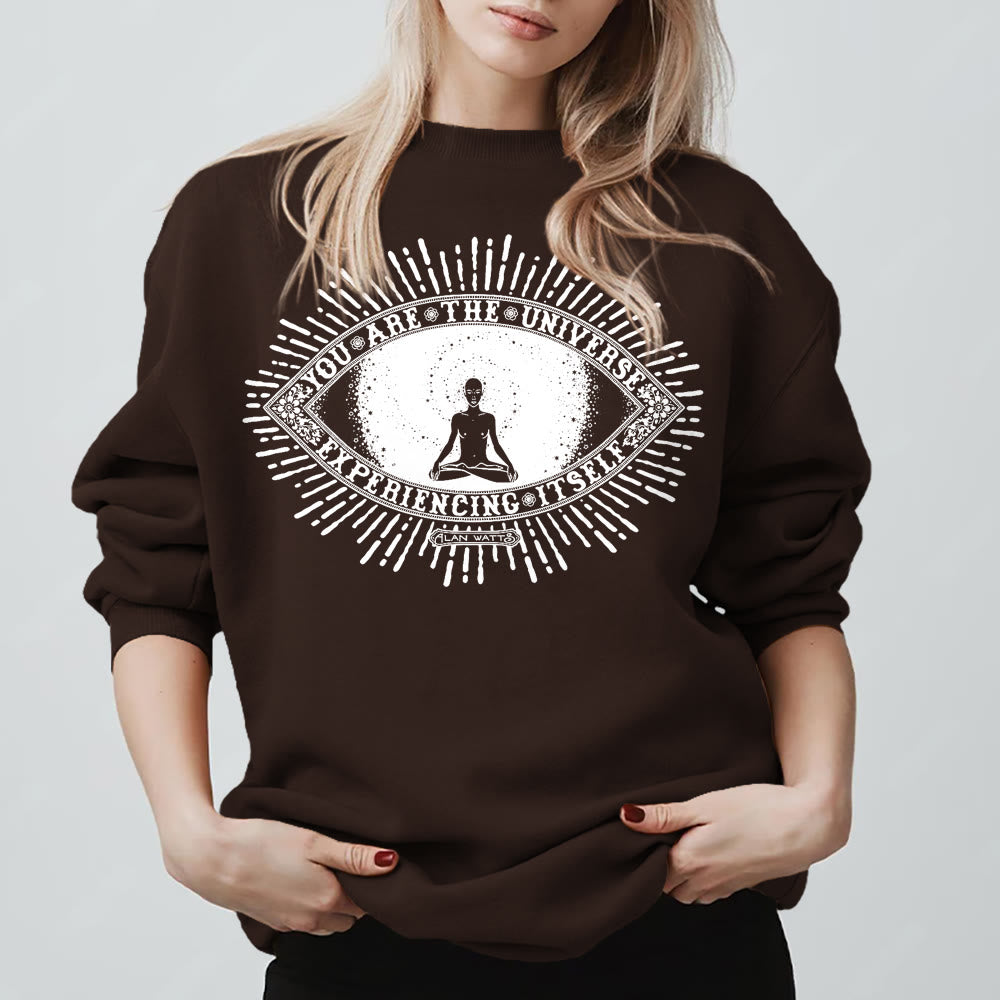 Olivenorma YOU ARE THE UNIVERSE... Motto Inspiritual Fleece Sweatshirt - Brown - 2XL - image 9