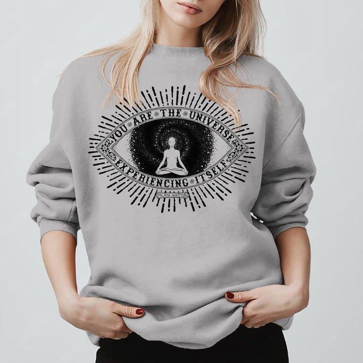 Olivenorma YOU ARE THE UNIVERSE... Motto Inspiritual Fleece Sweatshirt - Grey - 2XL - image 7