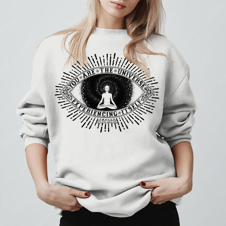Olivenorma YOU ARE THE UNIVERSE... Motto Inspiritual Fleece Sweatshirt - White - 2XL - image 3