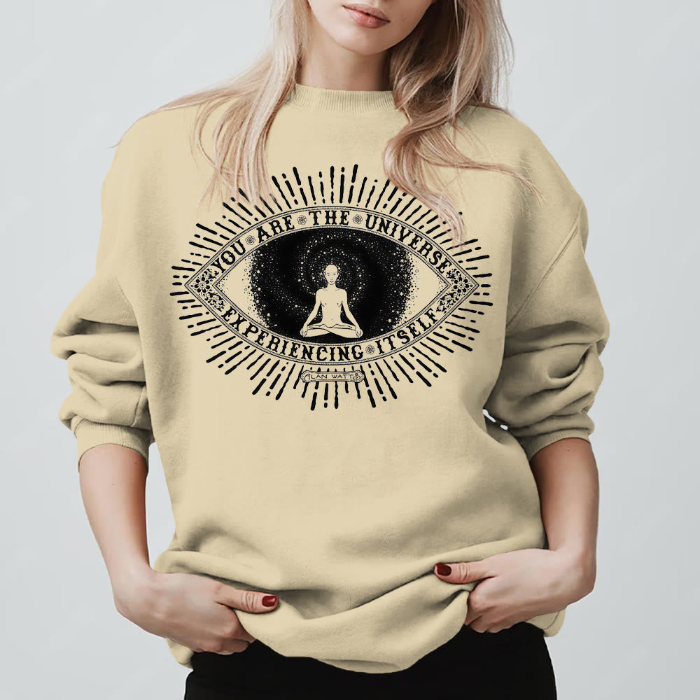 Olivenorma YOU ARE THE UNIVERSE... Motto Inspiritual Fleece Sweatshirt - LightYellow - 2XL - image 0
