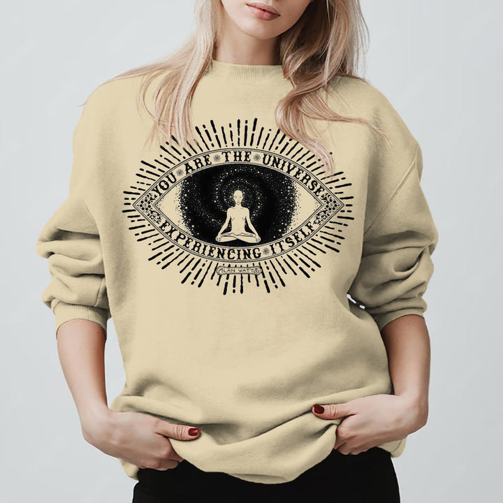 Olivenorma YOU ARE THE UNIVERSE... Motto Inspiritual Fleece Sweatshirt - LightYellow - 2XL - image 0