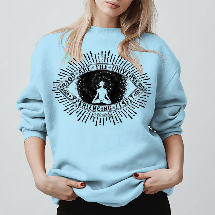 Olivenorma YOU ARE THE UNIVERSE... Motto Inspiritual Fleece Sweatshirt - Blue - 2XL - image 15