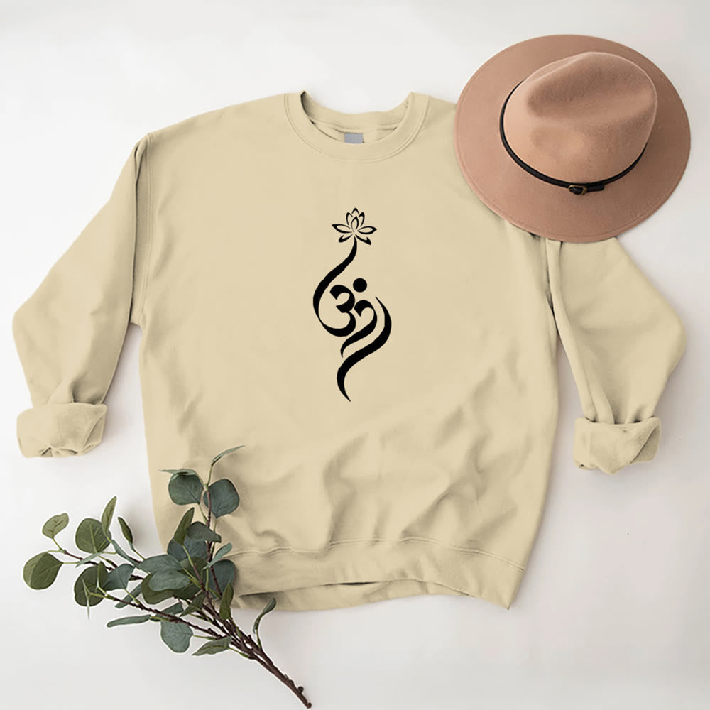 Olivenorma Lightweight OM Symbol Lotus Meditation Inpiritual Fleece Sweatshirt - image 13