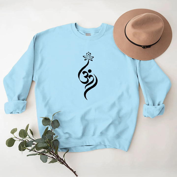 Olivenorma Lightweight OM Symbol Lotus Meditation Inpiritual Fleece Sweatshirt - image 17