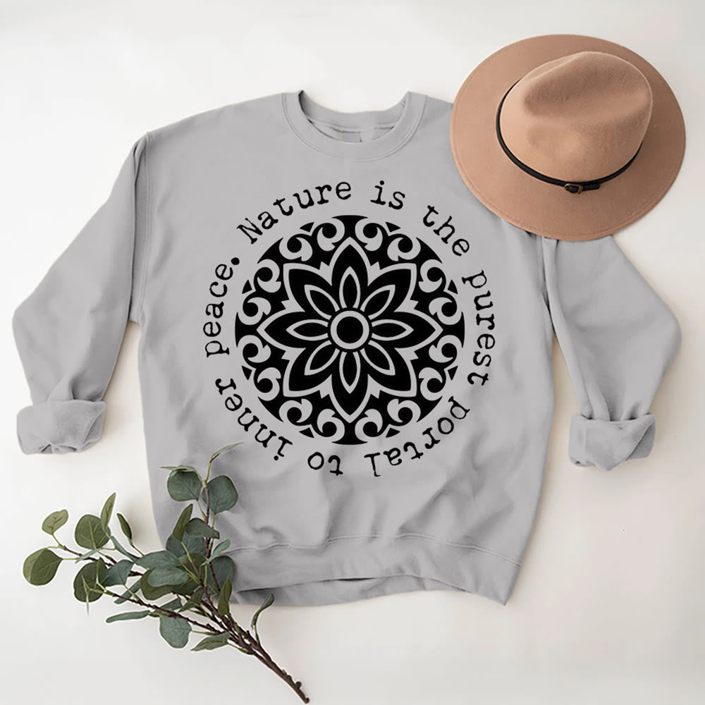 Olivenorma NATURE IS THE PUREST PORTAL TO INNER PEACE Fleece Inspiritual Sweatshirt - image 1