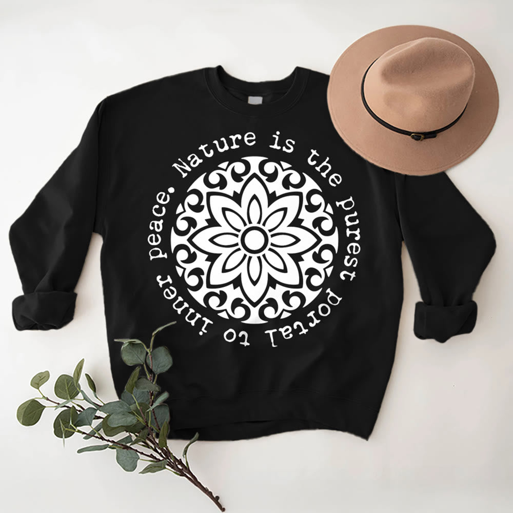 Olivenorma NATURE IS THE PUREST PORTAL TO INNER PEACE Fleece Inspiritual Sweatshirt - image 6