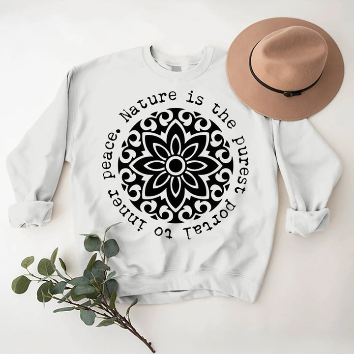 Olivenorma NATURE IS THE PUREST PORTAL TO INNER PEACE Fleece Inspiritual Sweatshirt - image 4
